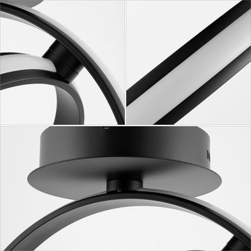 Nicole Modern Minimalist Aluminum Ring Integrated LED Semi Flush Mount - JONATHAN Y